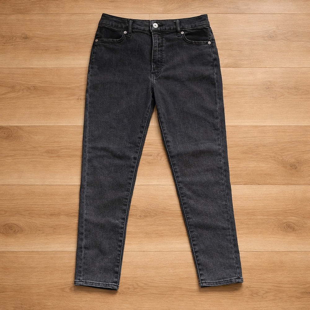 Express Black Skinny Straight Leg Jeans 8R High Rise